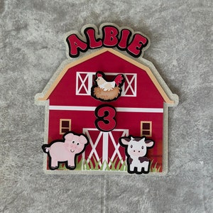Farmyard Barn Children’s Personalised Cake Topper