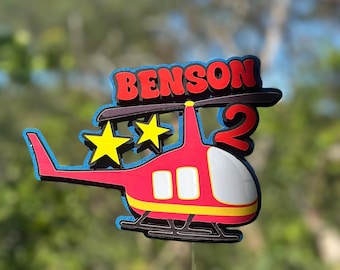 Adorno para tarta con forma de helicóptero