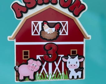 Farmyard Barn Children’s Personalised Cake Topper