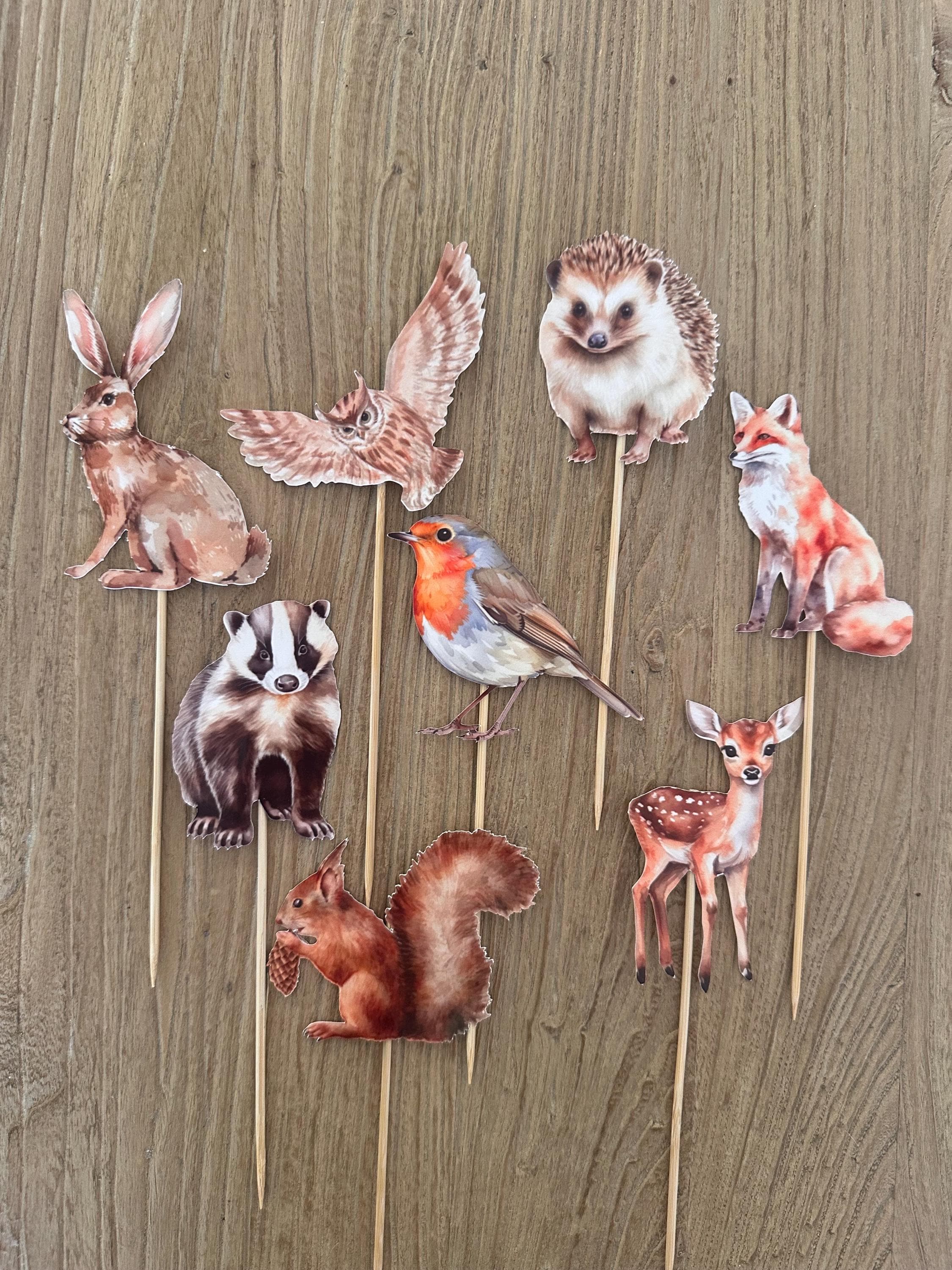 8 Eichhörnchen Deko Figuren – Cupcake Topper & Tortendeko – Waldtiere Für Kindergeburtstag