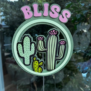 Topper per torta Cactus personalizzato