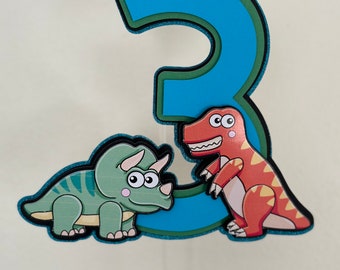 3D Age Dinosaur Cake Topper