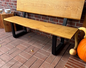 Gartenbank Eiche Bank Holzbank Sitzbank für drinnen & draußen Eichenbank Hochzeitsgeschenk Massivholz