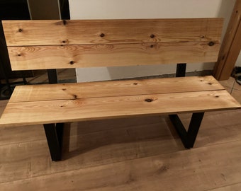 Banc de jardin en bois, banc pour intérieur et extérieur, cadeau de mariage en bois massif