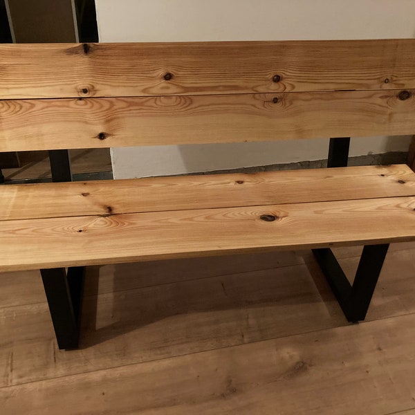 Banc de jardin en bois, banc pour intérieur et extérieur, cadeau de mariage en bois massif