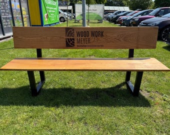 Wedding bench with laser engraving company logo garden bench wooden bench seating bench for indoors & outdoors larch oak solid wood gift