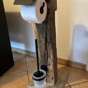 Toilet set toilet paper holder oak beam old wood