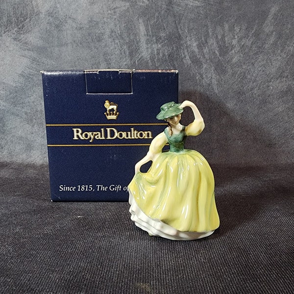 Figurine miniature vintage renoncule Royal Doulton HN 3268 par Peggy Davies 1990 avec boîte (R3)