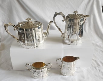 Juego de té/café bañado en plata James Dixon & Sons, EPBM, fabricado en Inglaterra, muy buen estado