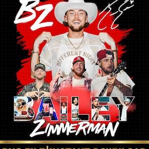 Bailey Zimmerman Olika natt samma rodeoturné 2026 PNG-fil (digital fil)