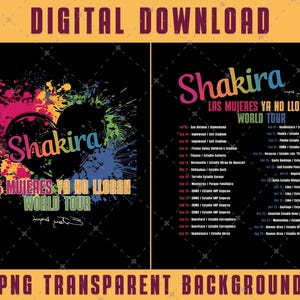 Shakira Las Mujeres Ya No Lloran PNG: T-Shirt Design (Digital Download)