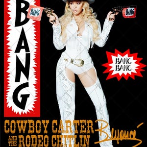 Design per maglietta BEYONCE, file PNG di Beyonce Cowboy Carter, download immediato di Beyonce Bang, pronto per la stampa su maglietta Hero 05