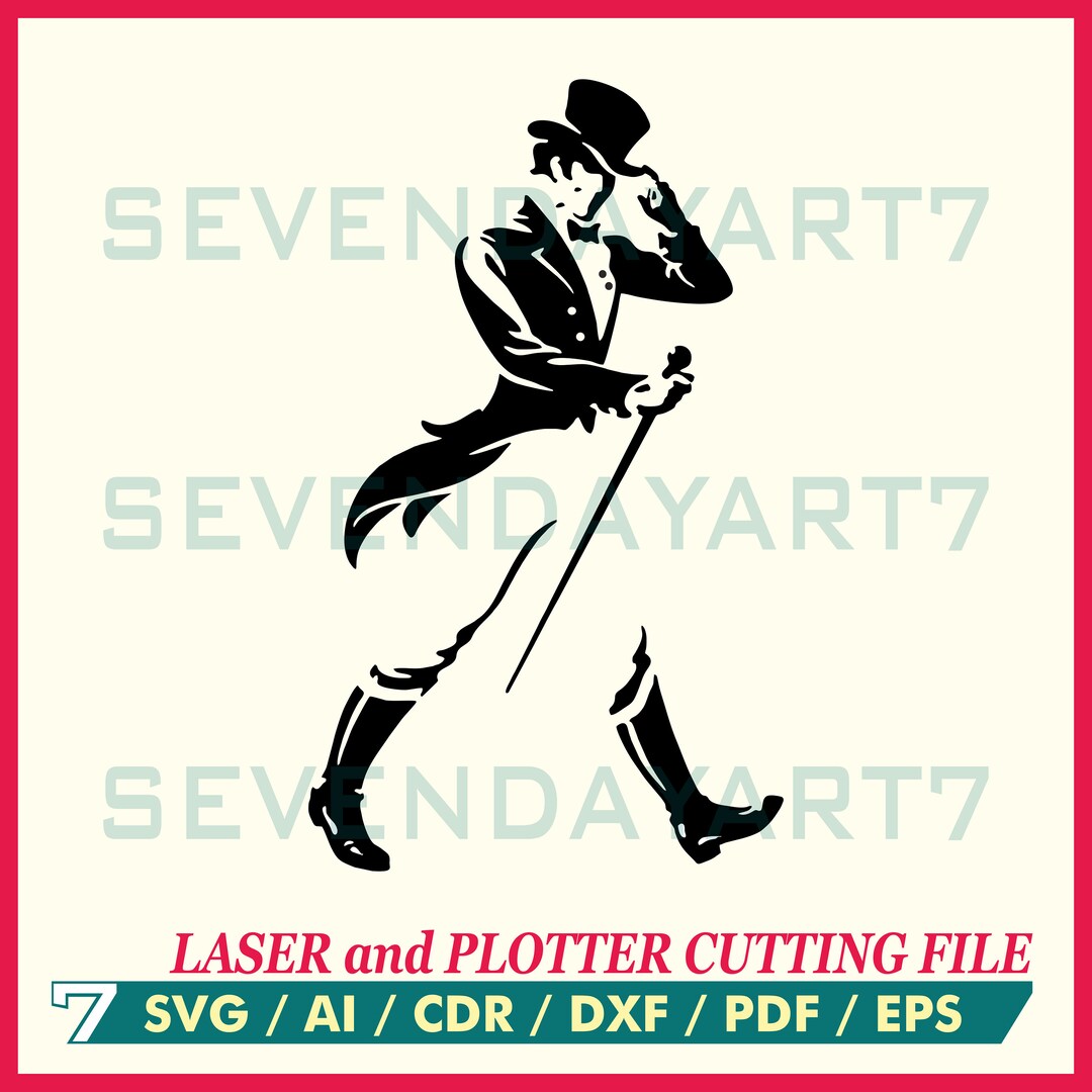 Johnnie Walker silueta SVG archivo digital, imágenes prediseñadas, svg ...