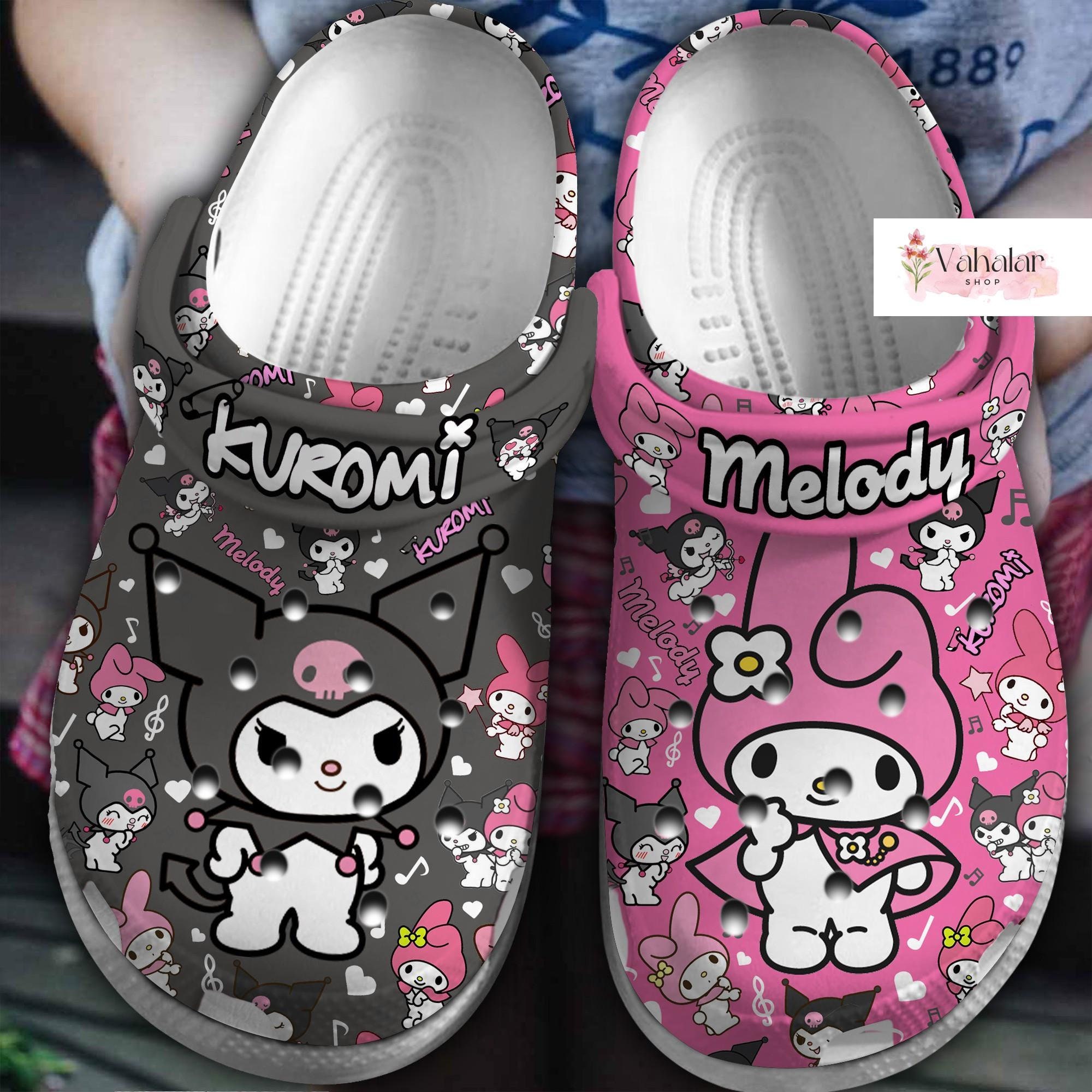 My Melody Kuromi Shoes Slippers Outdoor Indoor Sweet Flat Shoes Sandals  UNISEX