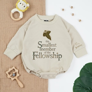 Personalized Bookish Kid Shirt, The Smallest Member of the Fellowship Baby Romper, Baby Shower Gift, The Shire Toddler, Newborn Gift
