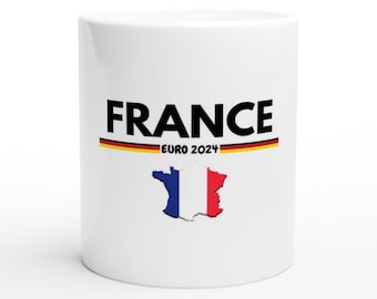 Mug tasse équipe de France football, coupe Europe 2024 Allemagne, Eurocup 24 France, Cadeau fan amateur football, maillot supporteur France