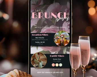 Baddie Birthday Brunch Invitation Template (Digital Download)