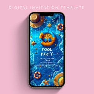 Pool Party Downloadable Invitation Template