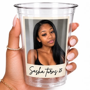 Custom first birthday cups bulk personalized baby photo cups, disposable plastic party cups for toddler birthday favors, “look who’s turning one” custom cups, bulk birthday party cups for kids, personalized drinkware for baby celebration