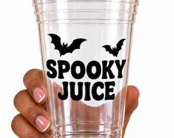 Clear Halloween Cups, 16 oz Disposable Drinkware, Kids Halloween Party Supplies, Spooky Birthday Decorations