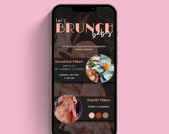 Floral Birthday Brunch Downloadable Invitation Template