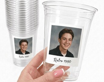Personal Plastic Cups Custom Plastic Cup Photo Personalized Plastic Cups with Picture Text for Birthday Parties Events Decoration Favor Cups