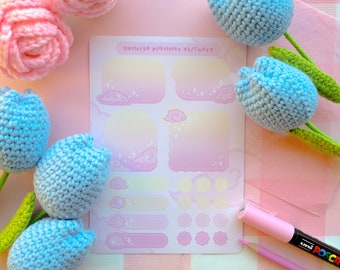 Sunrise Planner & Journal Sticker Sheet, Cute Cloud Pink Aesthetic Decals
