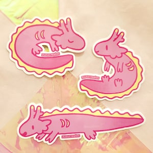Dragon Axolotl Vinyl Stickers,