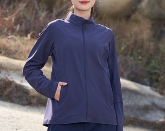 Chaqueta con protección solar UPF 50+ para mujer, con capucha y bolsillos, ideal para senderismo y actividades al aire libre, SS3138