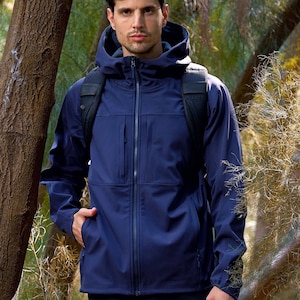 Mens Softshell Jacket Waterproof Breathable Warm Black, Black Blue, Bright Yellow S-3XL Single Fiber Four-level Waterproof SS7117