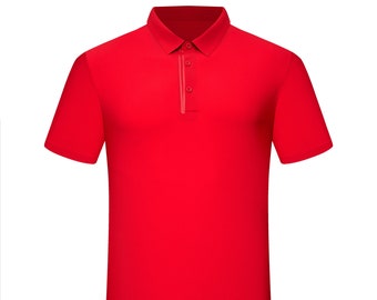 Camiseta con cuello tipo polo con botones lisos en la parte delantera, top informal de manga corta para primavera y verano, ropa de hombre