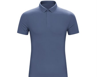 Poloshirt in Übergröße, Herren-Stretchhemd mit Button-Down-Kragen, lässiges Kurzarmoberteil – schnell trocknend, Sommerkleidung, SS27-101A