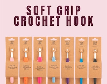 Soft Grip Ergonomic Crochet Hook Yarnly - Crochet Bags, T-Shirt Yarn