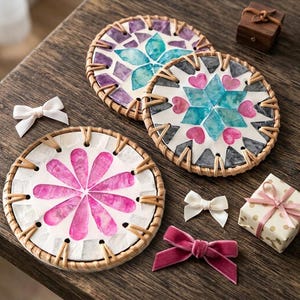 May include: A set of three ceramic mugs with a speckled, matte finish. The mugs are in shades of cream, light gray, and dark gray. Each mug has a simple, minimalist design and a rounded handle.