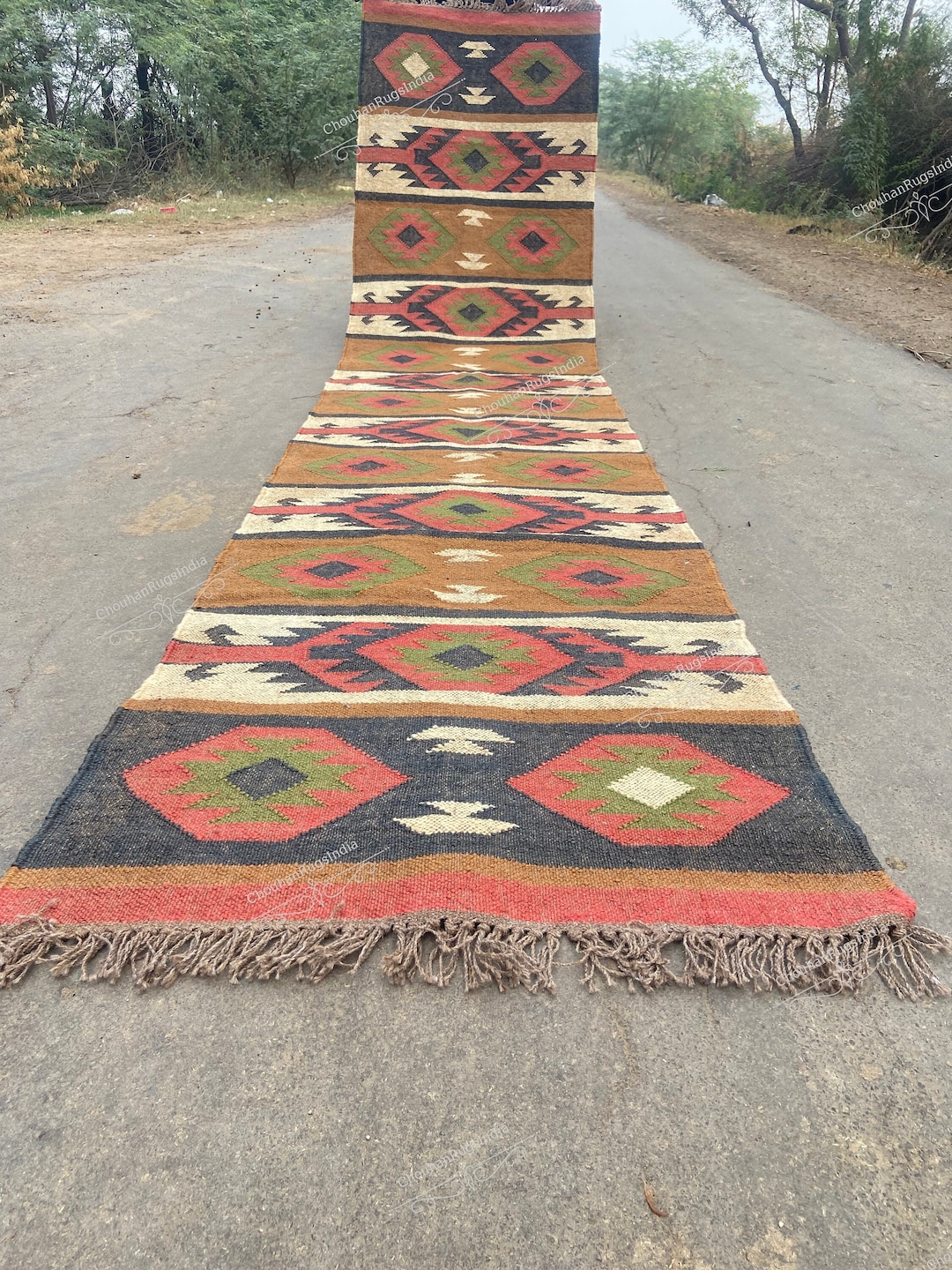 Handwoven Wool Jute Kilim Rug, Wool Jute Rug, Kilim Jute Rug, Flatweave