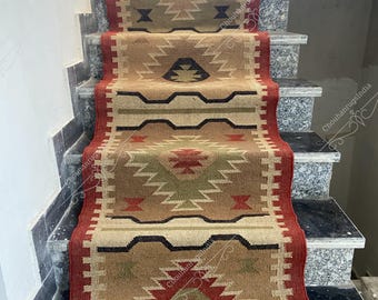Handmade Wool Jute Kilim Rug: Vintage Boho Area Rug (5x8)
