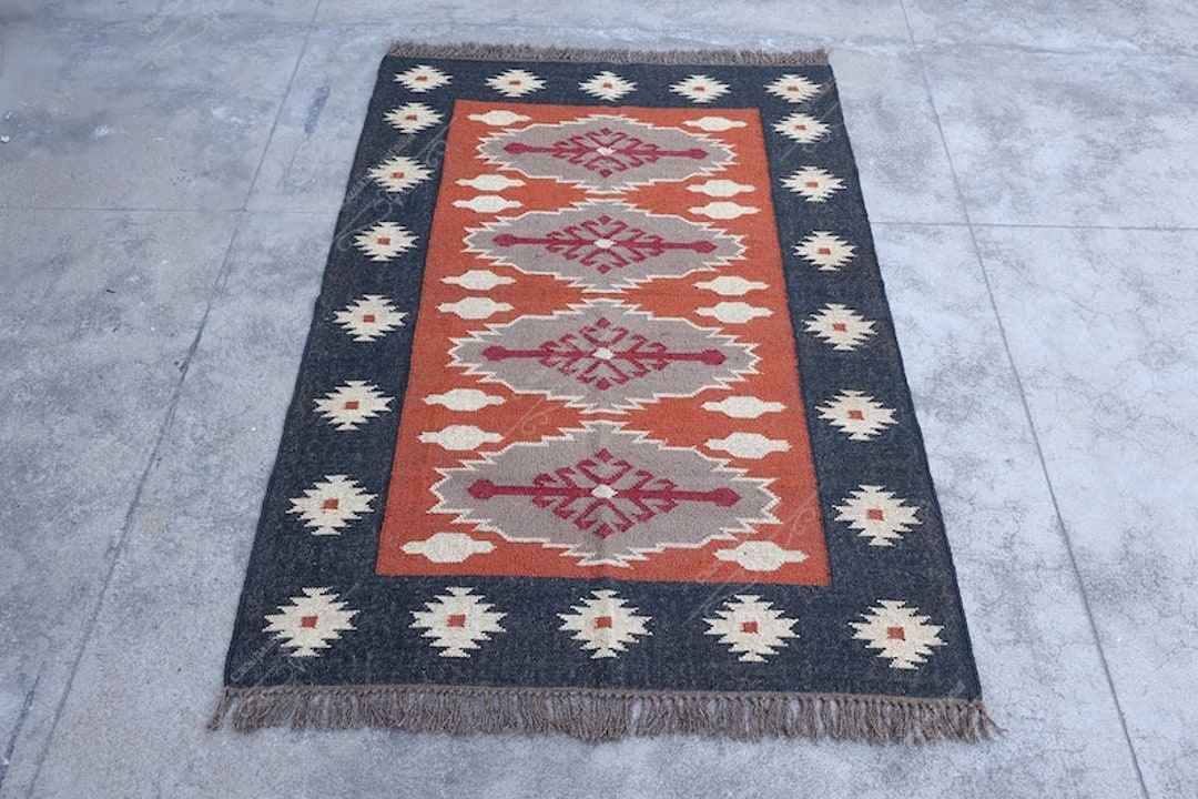 Aztec Rug Original Handmade Navajo Kilim Rug, Aztec Rug, Accent Rug, Outdoor Rug/indoor ...