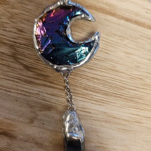 Rainbow quartz crystal necklace