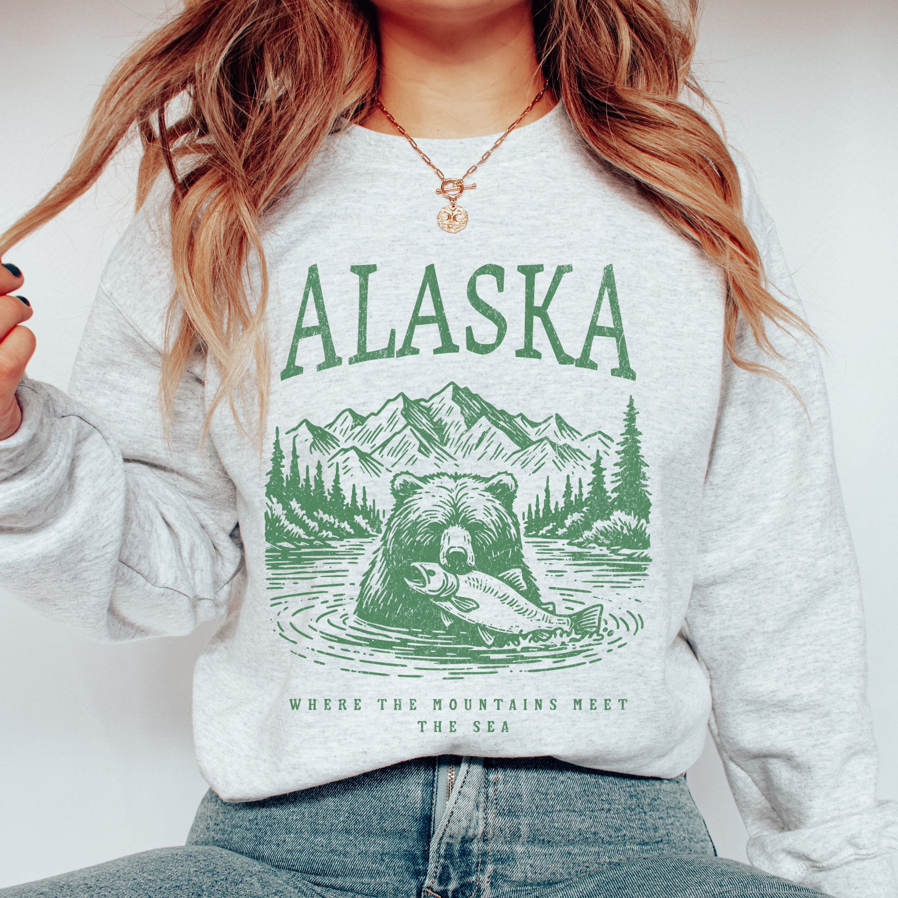 Alaska Sweatshirt Alaska Trip Vintage Alaska Sweatshirt Alaska Fishing Sweatshirt Alaska Fish Sweatshirt Alaska Cruise Ship Alaska Crewneck