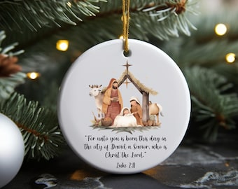 Adorno de Natividad Adorno de Natividad de Navidad Adorno de Natividad de Navidad Adorno Cristiano Regalo de Navidad