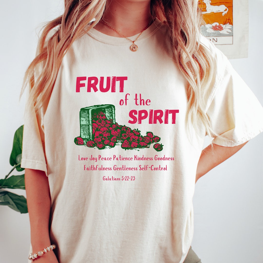 Fruit of the Spirit Shirt Christian Shirt Green Strawberry Shirt ...