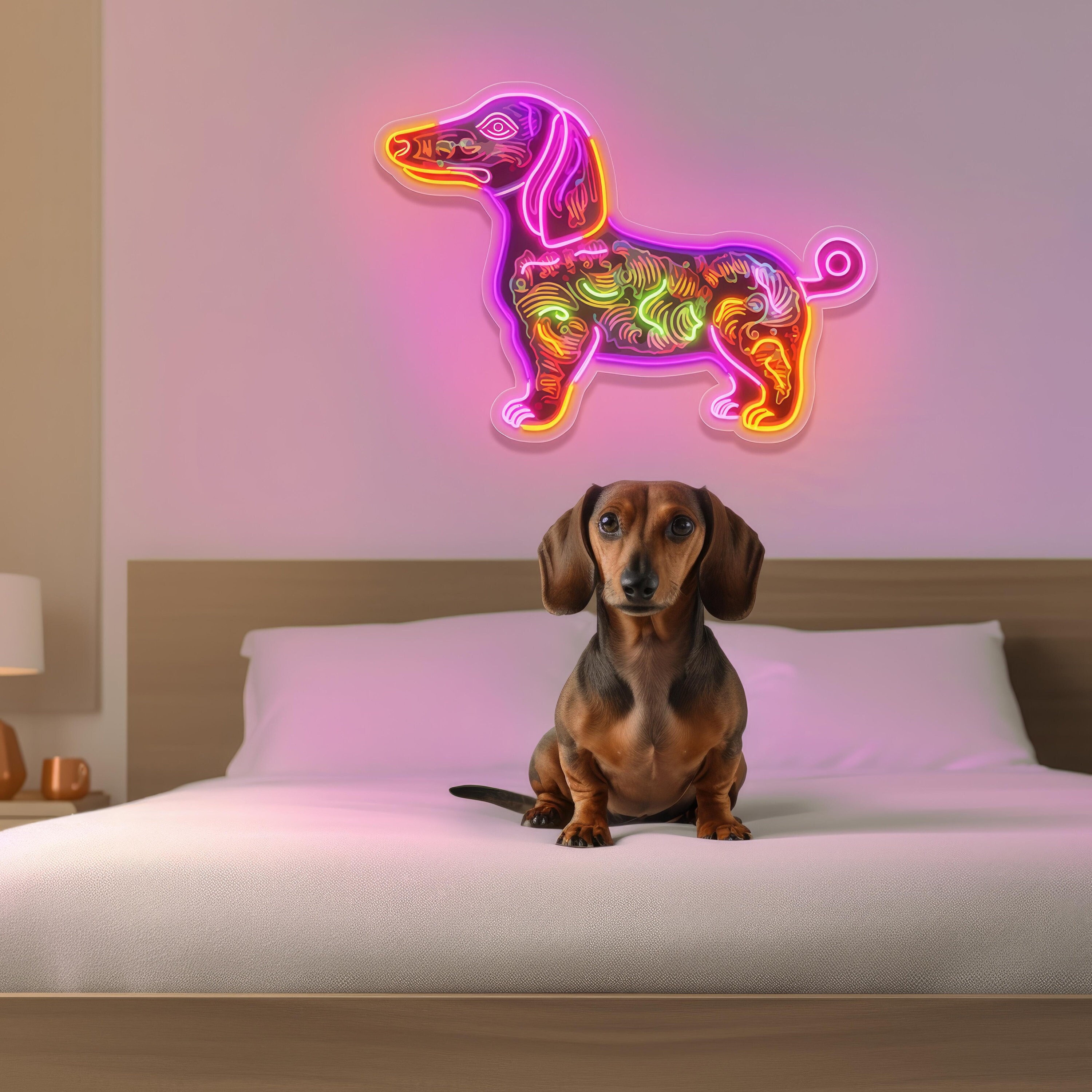 Dachshund Acrylic Neon LED Lights Sign: Perfect Sausage Dog Gift, Pet ...