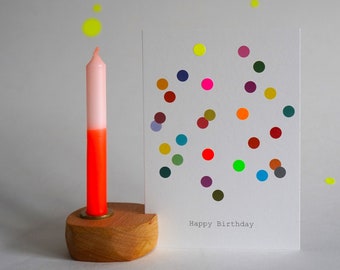 Kerzen- und Kartenhalter | massive Buche | inkl. Messingeinsatz | für Geburtstagskerzen