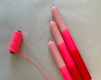 Colourful candles | Set of 3 | neon pink