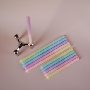 Lichterfest_slim | 5er Set Stabkerzen | 2 Längen (kurz, lang) | Pastell | dünne Kerzen | Kleine Fete | 1.3cm