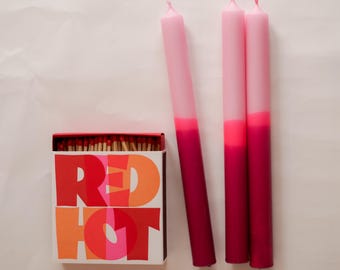 Wildberrylilicht | Taper candle set | Colorful candles with neon | Pink, neon pink, dark pink | Small party gift