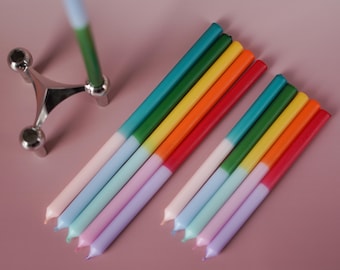 Farbenmehr_slim | Set di 5 candele coniche | Candele sottili colorate | 18 o 25 x 1,3 cm | Piccola festa