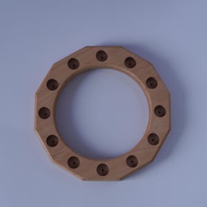 Birthday ring set complete with brass inlays, candles and solid beech wood ring | Square | Small party | Children's birthday image 9