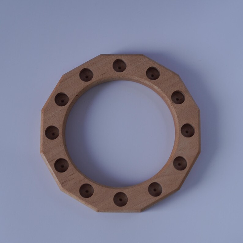 Birthday ring set complete with brass inlays, candles and solid beech wood ring | Square | Small party | Children's birthday image 9