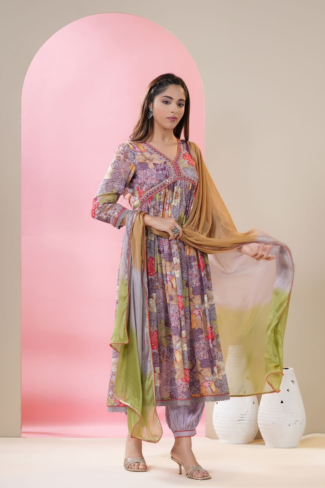 Designer Alia Cut Kurti Set With Dupatta, Ready to Wear Salwaar Kameez ...